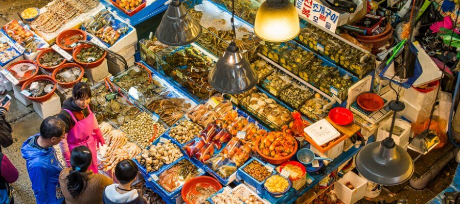 La gran pescadería Jagalchi, Busan