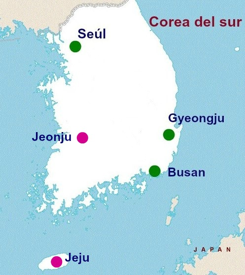 las informaciones de JEJU
Ubicación de la isla de Jeju