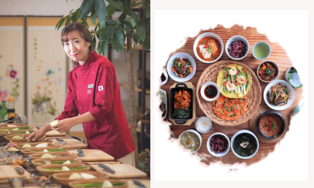 Kim Min Sun ofrece clase de cocina para extrajeros en inlgés