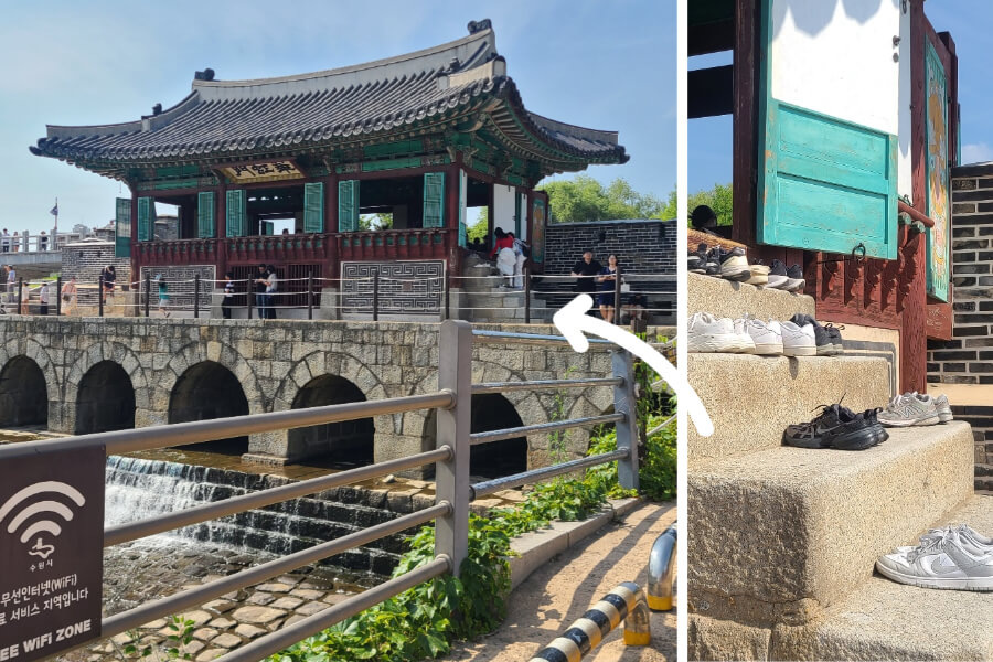Hwahongmun es un edificio hermosamente deseñado por la forma de arcoíris
