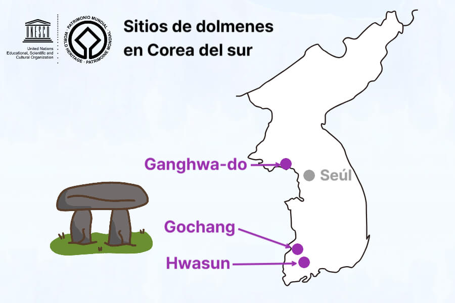 Los 3 sitios dólmenes en Corea son el patrimonios de la UNESCO desde 2.000