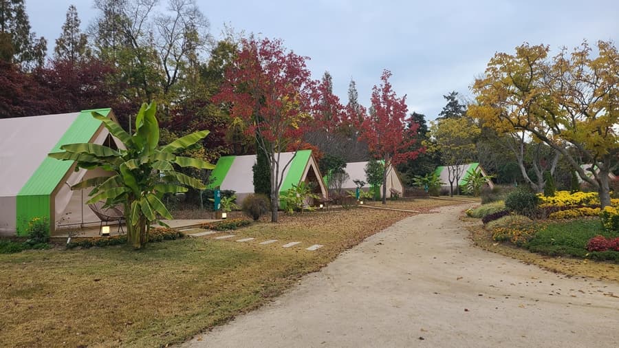 Alojamiento de carpa en Jardín Sucheon. Corea